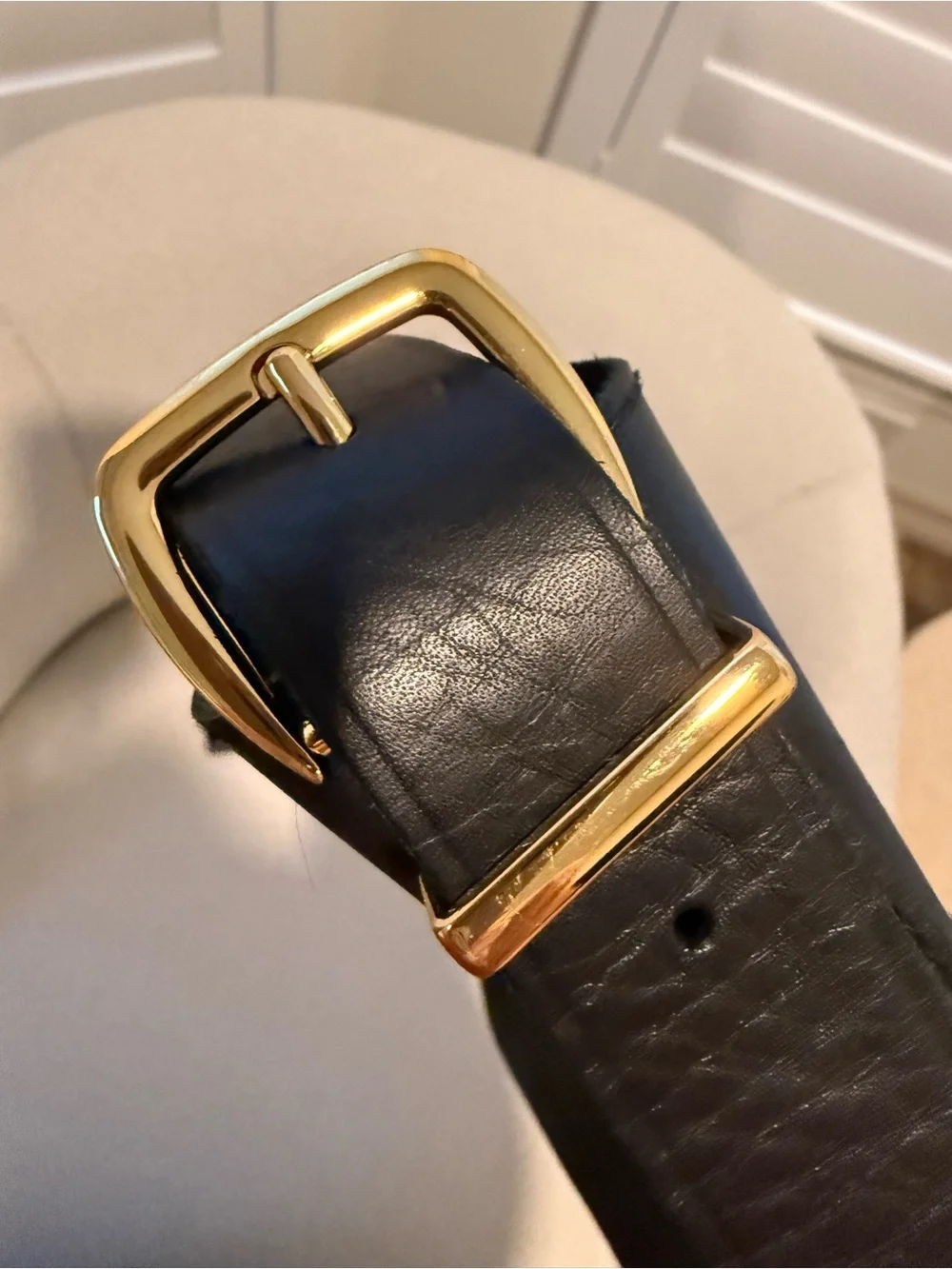 Madewell Black Leather Crossbody with Gold Buckle